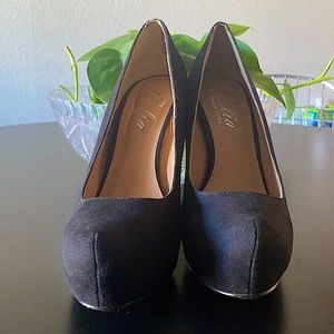 Black Suede Celia Heels